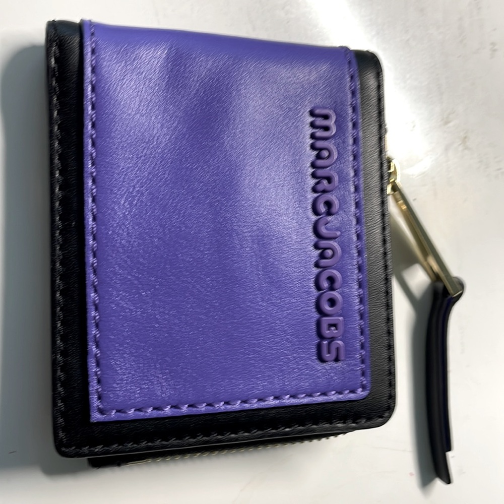 Marc Jacobs wallet purple and black soft leather